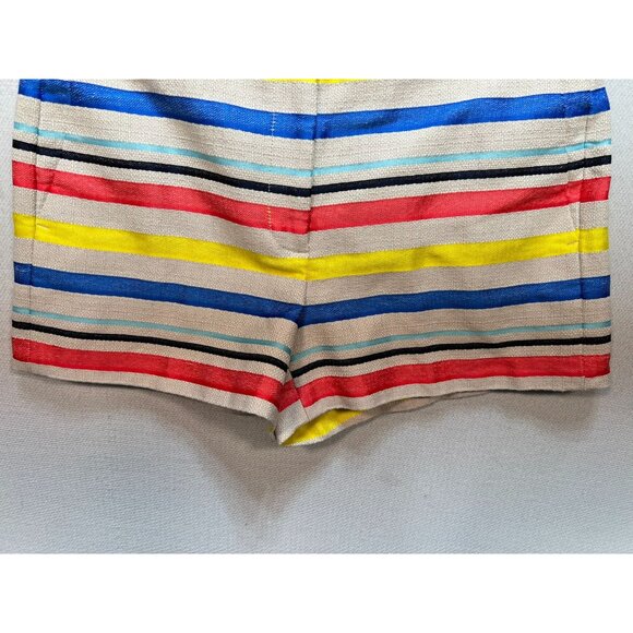 J.Crew Women's Jacquard Basket Weave Colorful Stripe Shorts Size 4 Multi Stretch - Picture 6 of 11